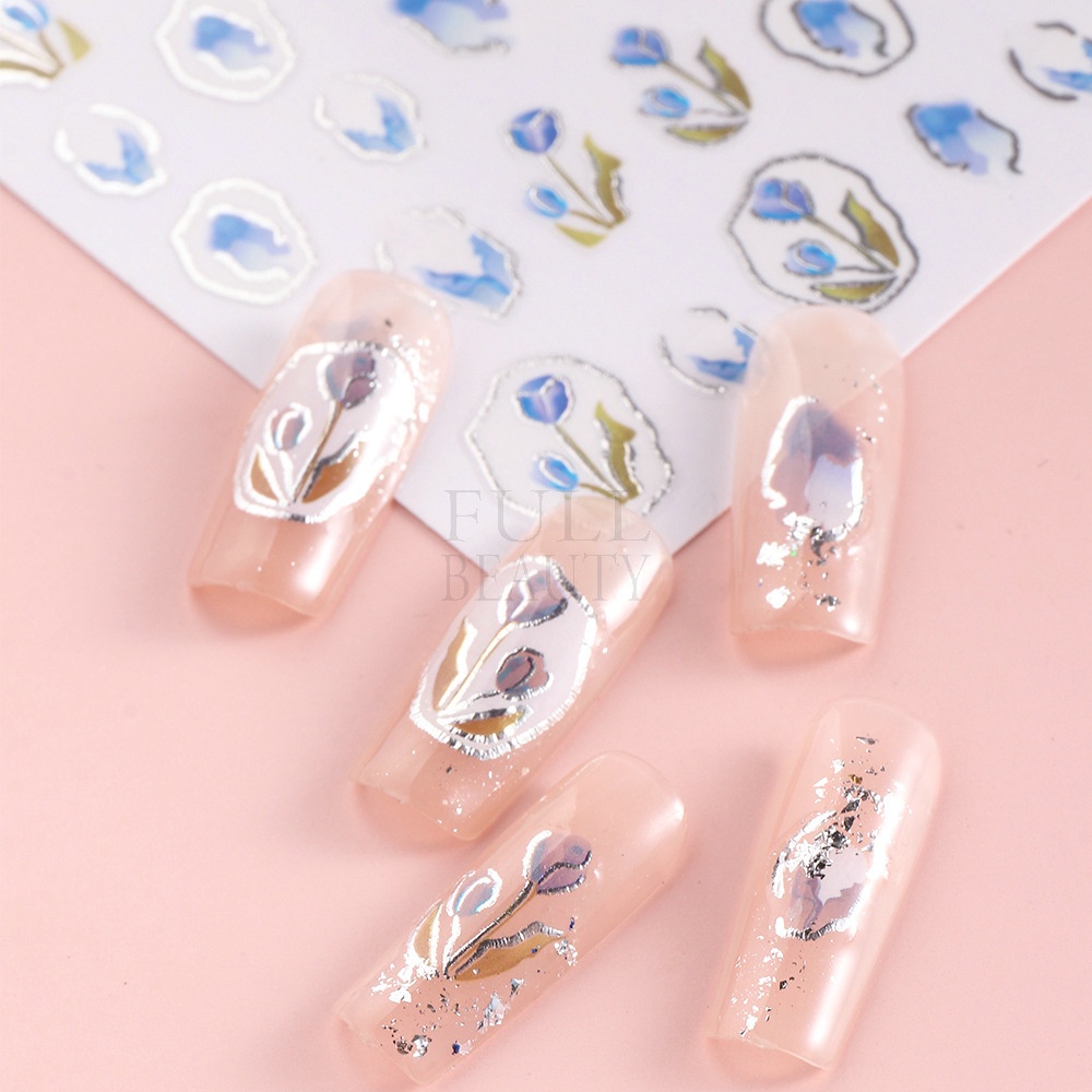 Miếng Dán Trang Trí Móng Tay Hình Hoa tulip Xinh Xắn