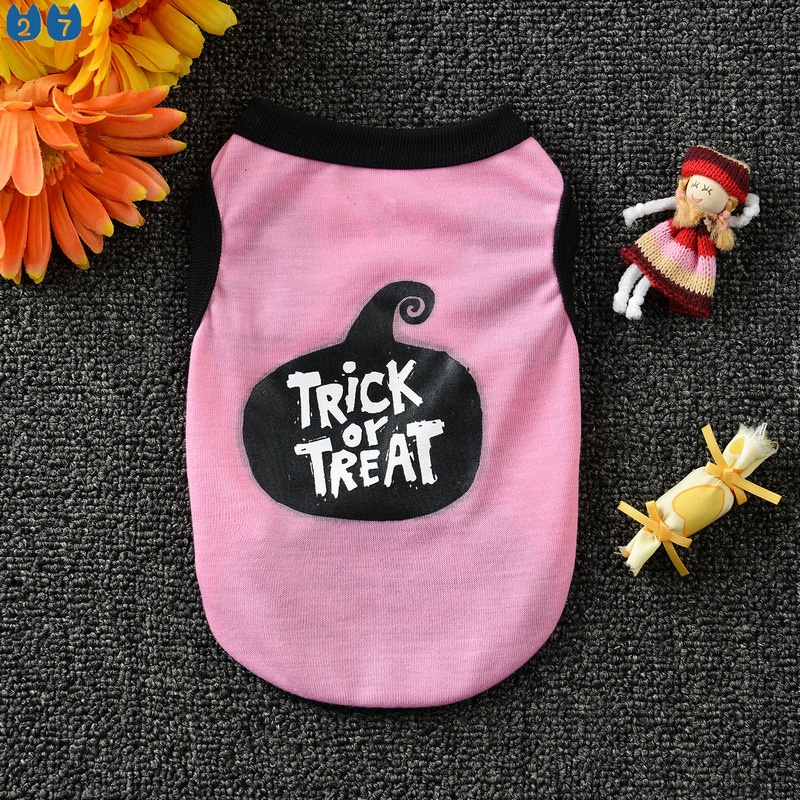 Áo Thun Không Tay Thoáng Khí In Hình Halloween Dễ Thương Cho Thú Cưng 27 Tuổi
