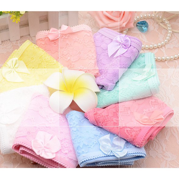 ( Chọn màu, che tên )SALE LẺ SIZE Quần lót nữ ren cotton dịu dàng dễ thương
