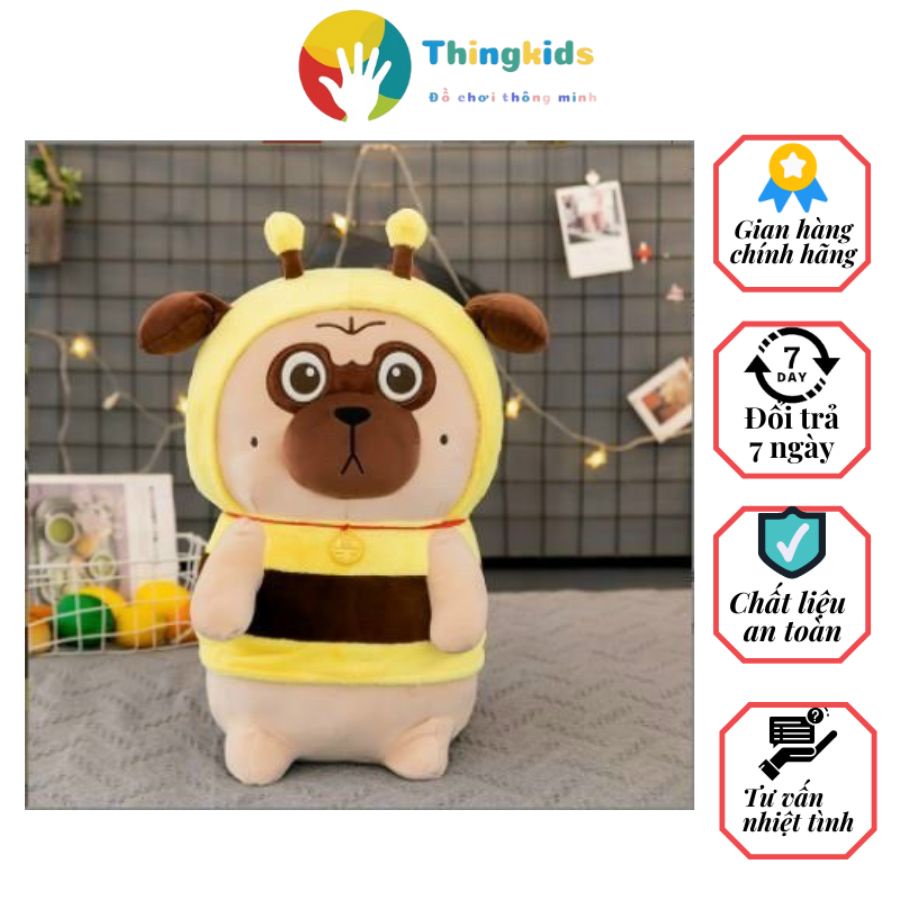 Gấu Bông Mèo Hoàng Thượng Béo Và Chó Mặt Xệ Cosplay Ong Vàng Kích thước 35-75cm - Thingkids