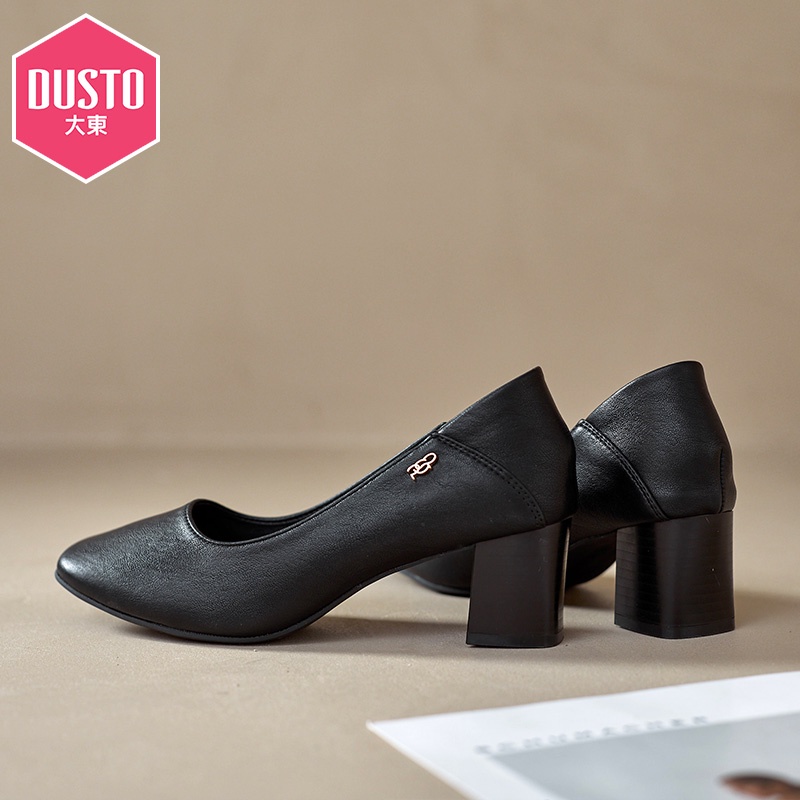 Giày cao gót Dusto da mềm, mũi vuông, gót vuông 5.5cm