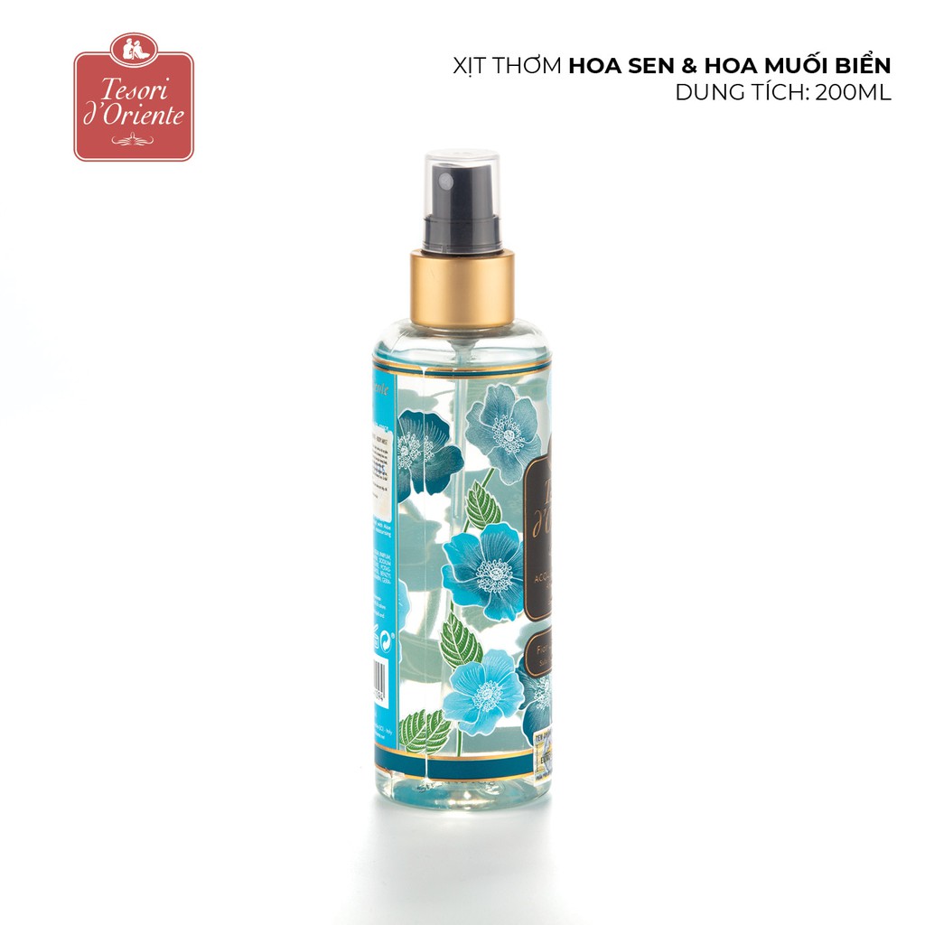 [Mã SGTTC30K giảm 30K] Xịt thơm dưỡng ẩm cơ thể (Body mist) Tesori d'Oriente Hoa sen và hoa muối biển 200ml