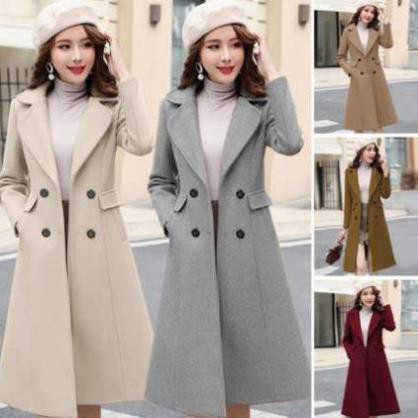 Áo Dạ Dáng Dài Nữ - Áo Khoác Dạ Cổ Vest Túi Xéo Quảng Châu Cao Cấp | BigBuy360 - bigbuy360.vn