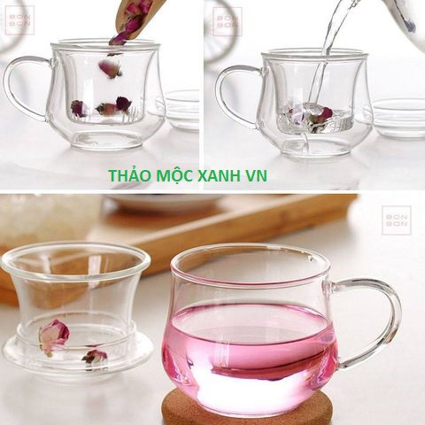 Cốc Pha Trà Thủy Tinh Có Lõi Lọc Cao Cấp 300ML