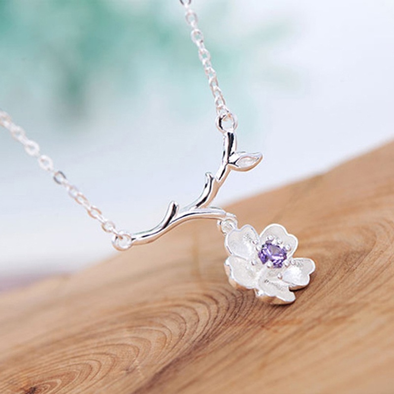 Vòng cổ Bạc Mặt Hoa Anh Đào 2017 Mới