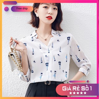 Áo sơ mi nữ chiffon lụa, áo sơ mi văn phòng, công sở