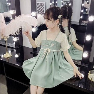 Váy tiểu thư thêu hoa cho bé gái