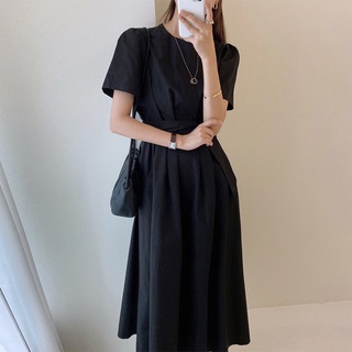Đầm midi xếp ly eo