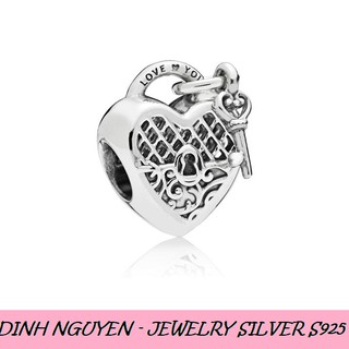 PAN - Charm Love You Lock - Bạc S925 - Charm bạc cho vòng pan