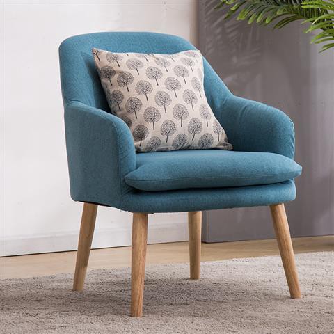 Bán trước⊙﹍Solid Wood Fabric Single Sofa Ban công Bàn ghế phòng khách ngủ ăn Sân trong Lười biếng Hiện đại Đơn gi