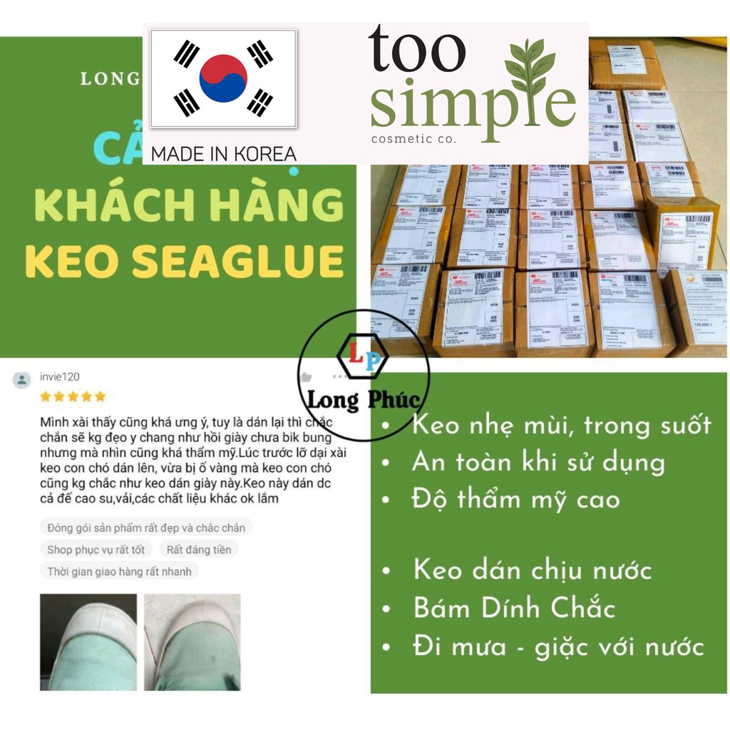 Keo Dán Giày SeaGlue 🥰 FREESHIP 🥰| Keo dán SeaGlue trong suốt, chịu nước , dính chắc | Long Phúc Shop | Lọ 100gr