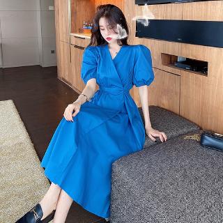 Đầm Sơ Mi Cổ Chữ V Phong Cách Thời Trang Pháp