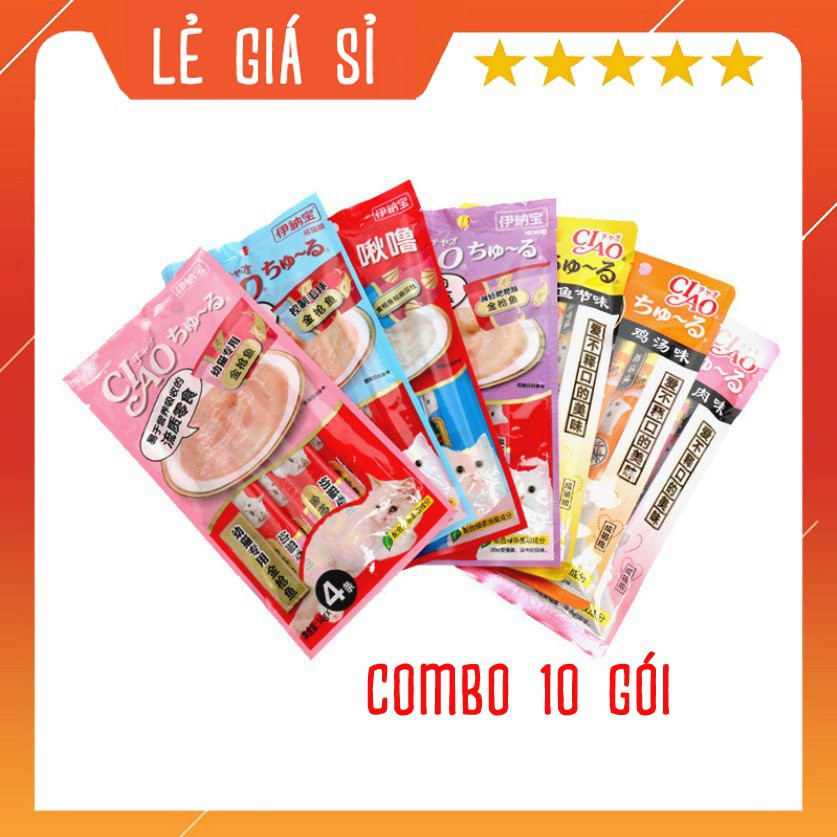 10 Gói Ciao Churu Súp Thưởng Cho Mèo - Thức ăn cho mèo giá sỉ