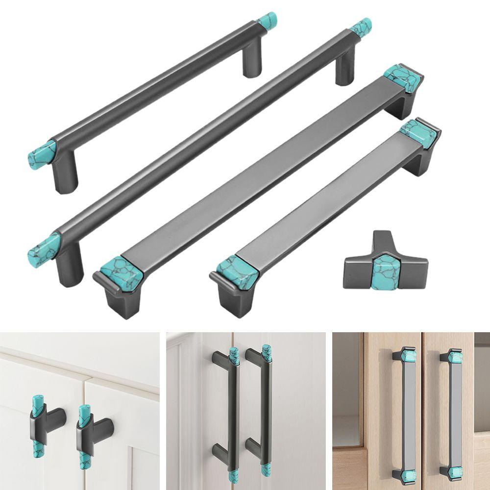 PISTA Tay Nắm Cửa Tủ Bằng Hợp Kim Kẽm Màu Ngọc Lam Phong Cách Hiện Đại