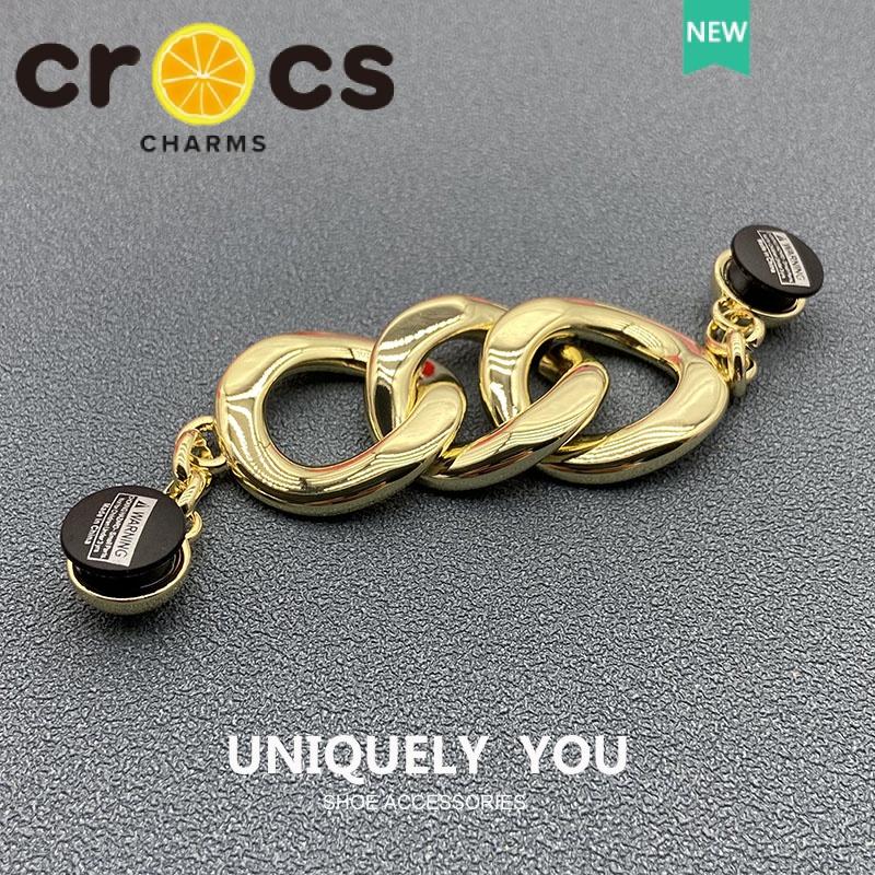 Dây Xích Kim Loại Đính Hạt Ngọc Trai Trang Trí Trên Cùng crocs jibbitz