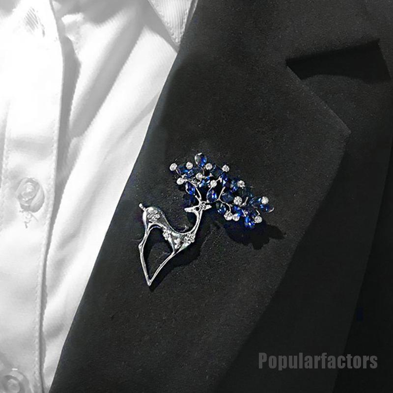 1 Ghim Cài Áo Hình Tuần Lộc Giáng Sinh Đính Đá