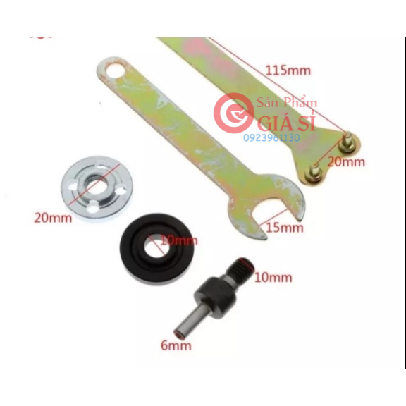 Bộ phụ kiện trục 6mm 10mm chuyển đổi máy khoan thành máy cắt ,cưa ,mài ❤️freeship❤️