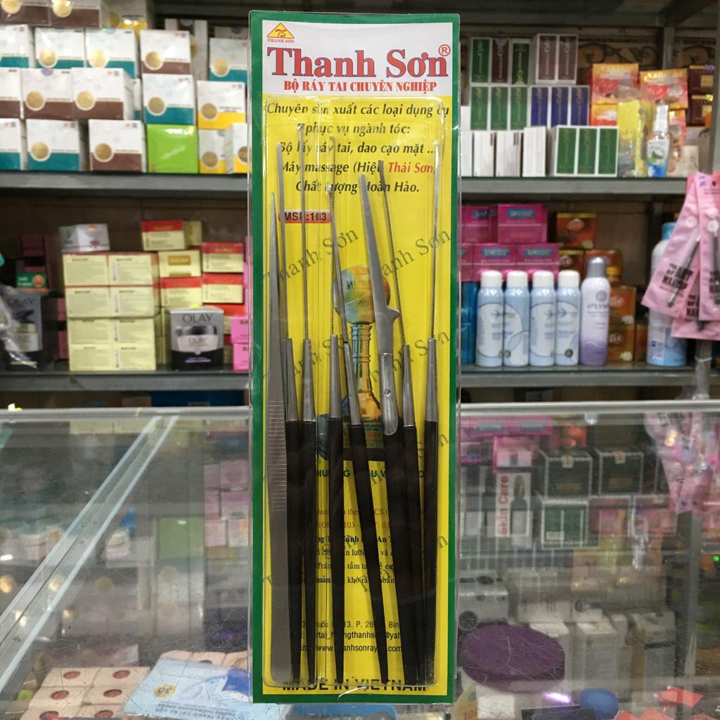 Bộ ráy tai Thanh sơn inox cán gỗ 8 món
