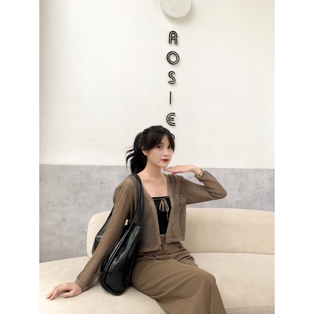 Áo cardigan len lưới dây buộc A2399 SUSTORE