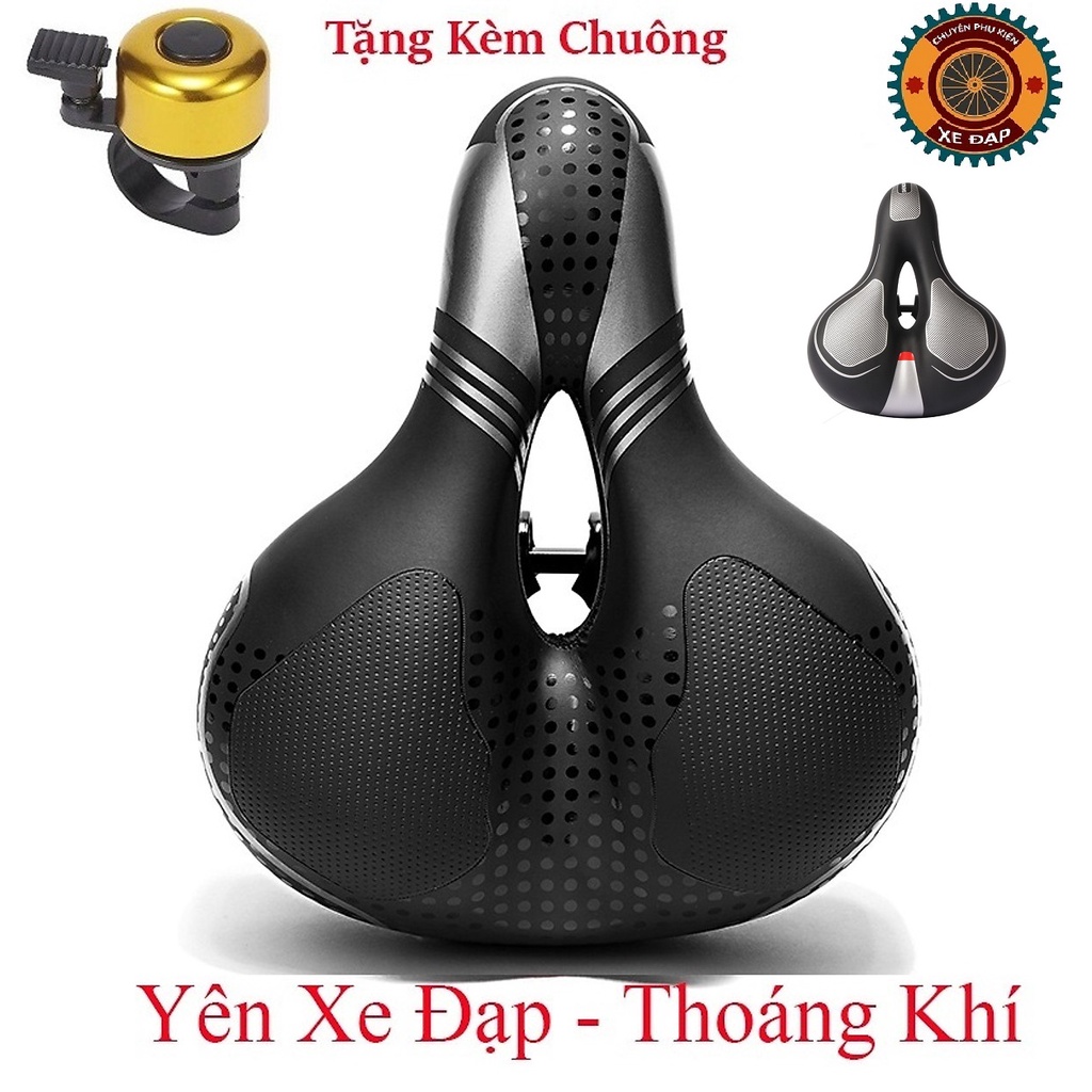 yên xe đạp thể thao , Carbon siêu êm , Chính hãng Shengxin , da PU cao cấp - Tặng kèm chuông