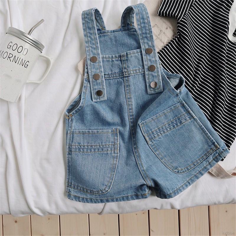 Quần Yếm Jeans Hàn Quốc Cho Bé Gái
