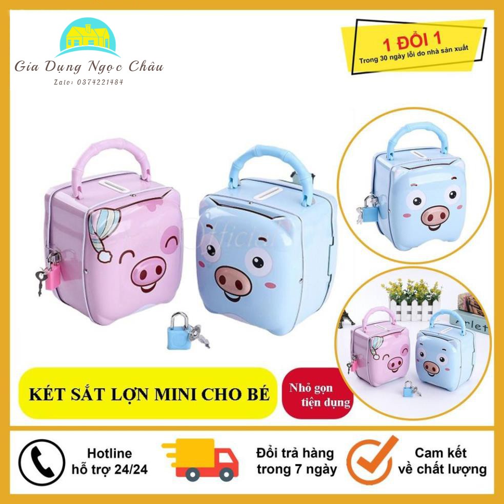 Đồ Chơi Két Sắt, Két Sắt Mini, Ống Heo Tiết Kiệm Mini Cho Bé Có Khóa Đáng Yêu, Món Quà Ý Nghĩa Mẹ Dành Cho Bé