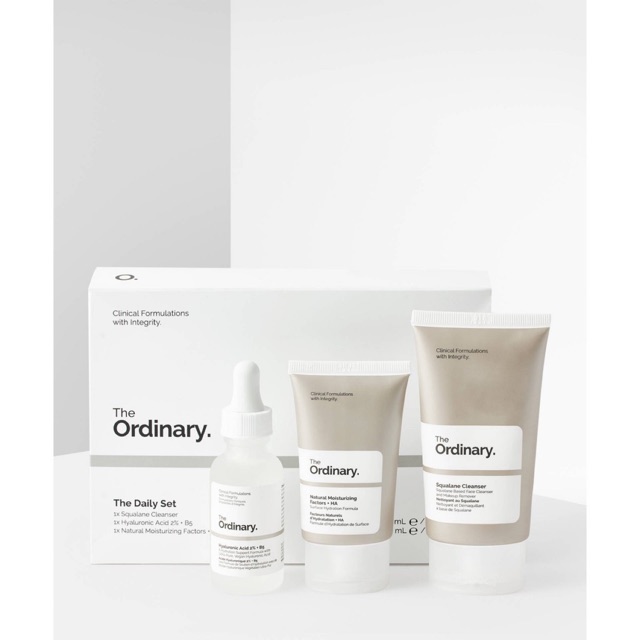 Set 3 sp The Ordinary gồm sữa rửa mặt, serum B5, kem khoá ẩm