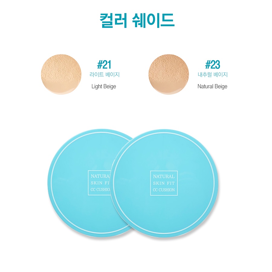 Phấn nước che khuyết điểm siêu lì Thelavicos Natural Skin Fit CC Cushion_Mỹ phẩm Hàn Quốc chính hãng