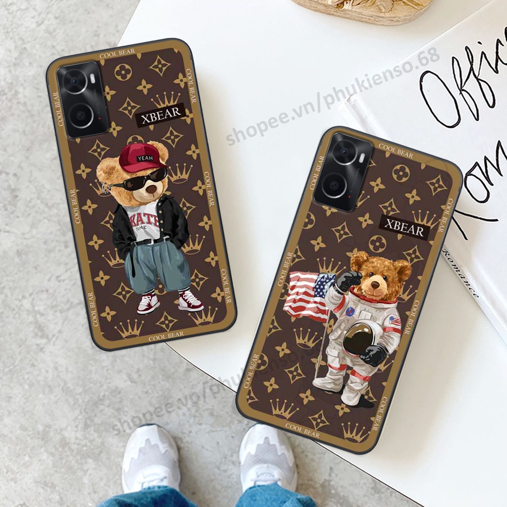 Ốp lưng điện thoại Oppo A76 in hình gấu bear, kaws, doremon thời trang, ốp lưng cao cấp chất lượng