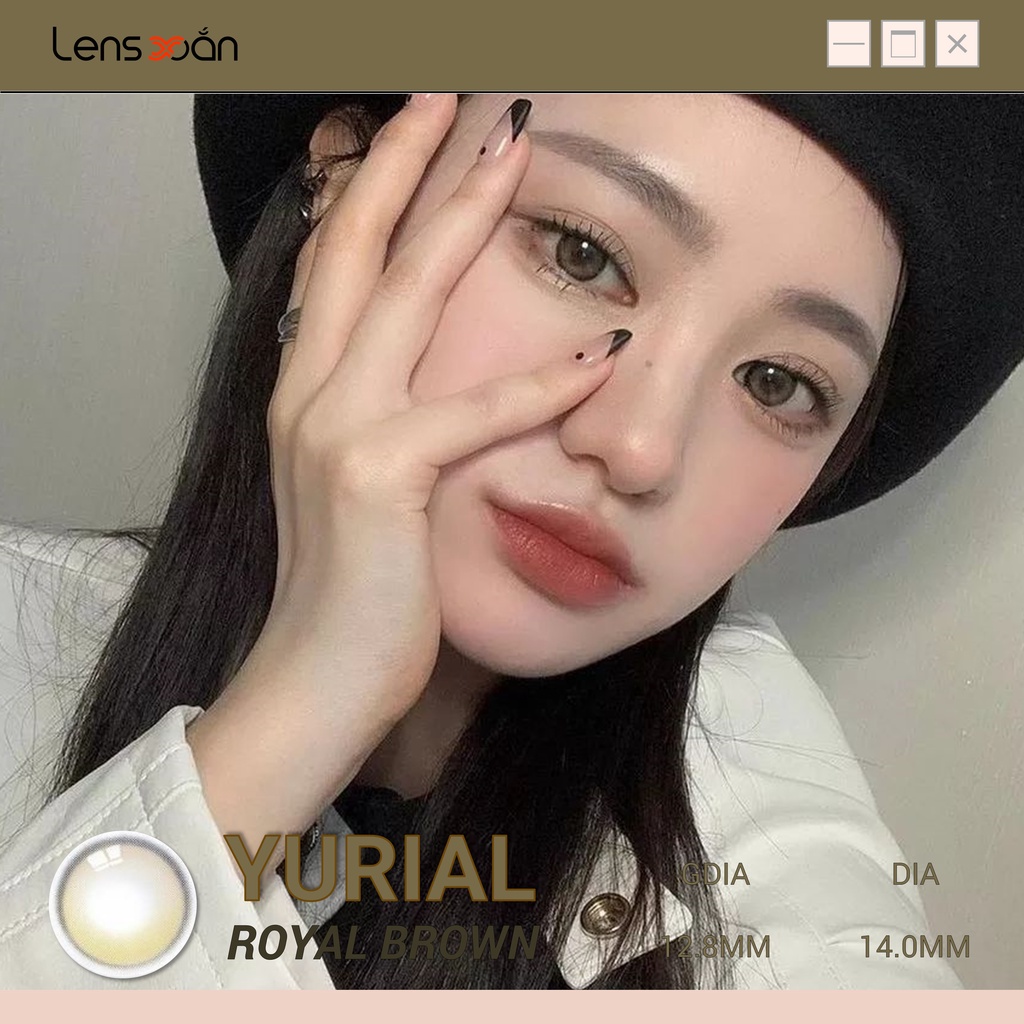 KÍNH ÁP TRÒNG YURIAL ROYAL BROWN CỦA IDOL LENS (12 THÁNG): Nâu vàng sáng trong suốt 3D | Lens Xoắn ( GIÁ 1 CHIẾC)