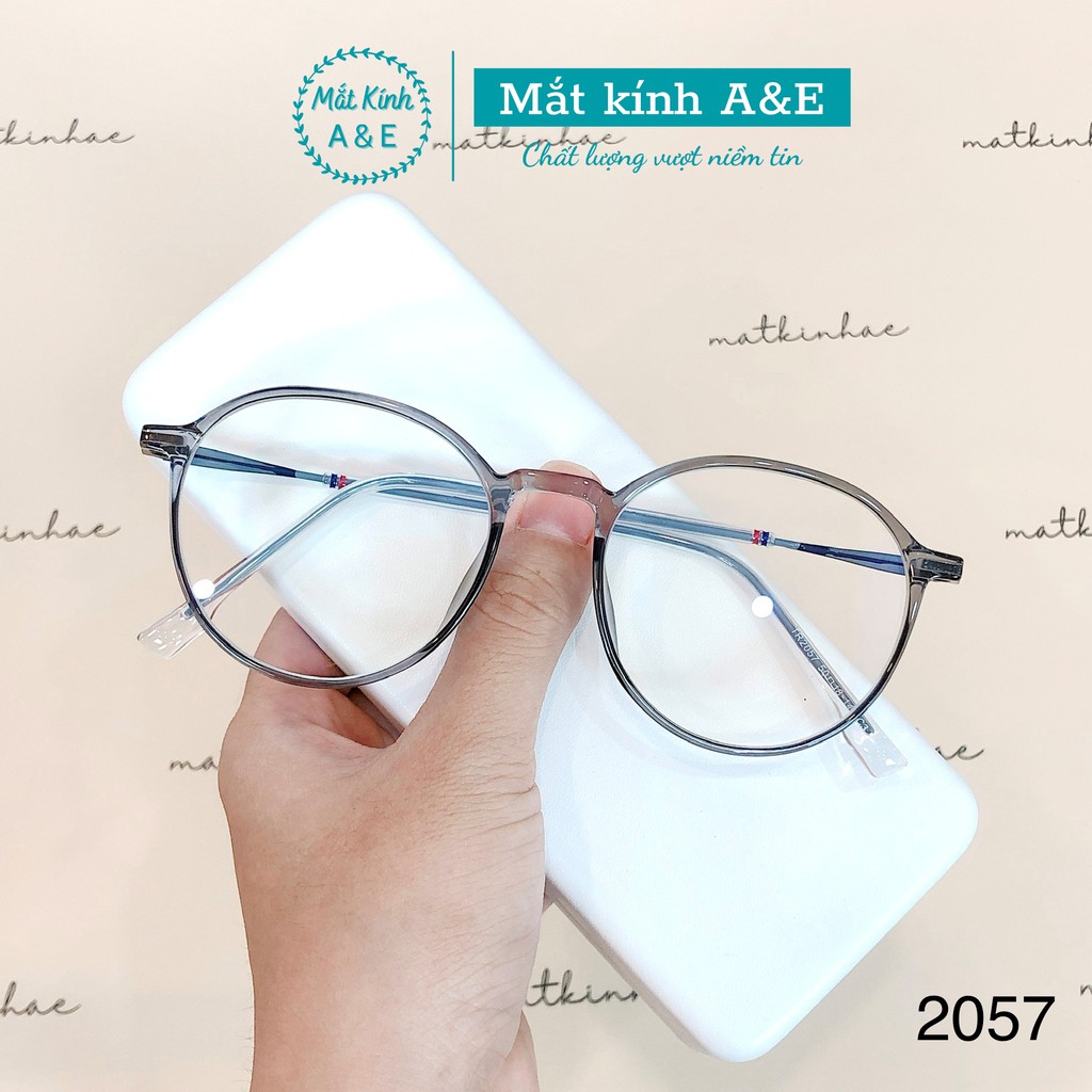Gọng kính cận nam nữ 2057 mắt kính tròn gọng nhựa nhẹ nhàng kiểu dáng thời trang AMIE Eyewear