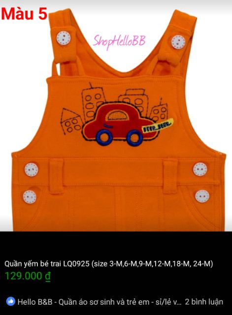 Nhiều màu- size 6-24month bé 6-15kg QUẦN YẾM BÉ TRAI