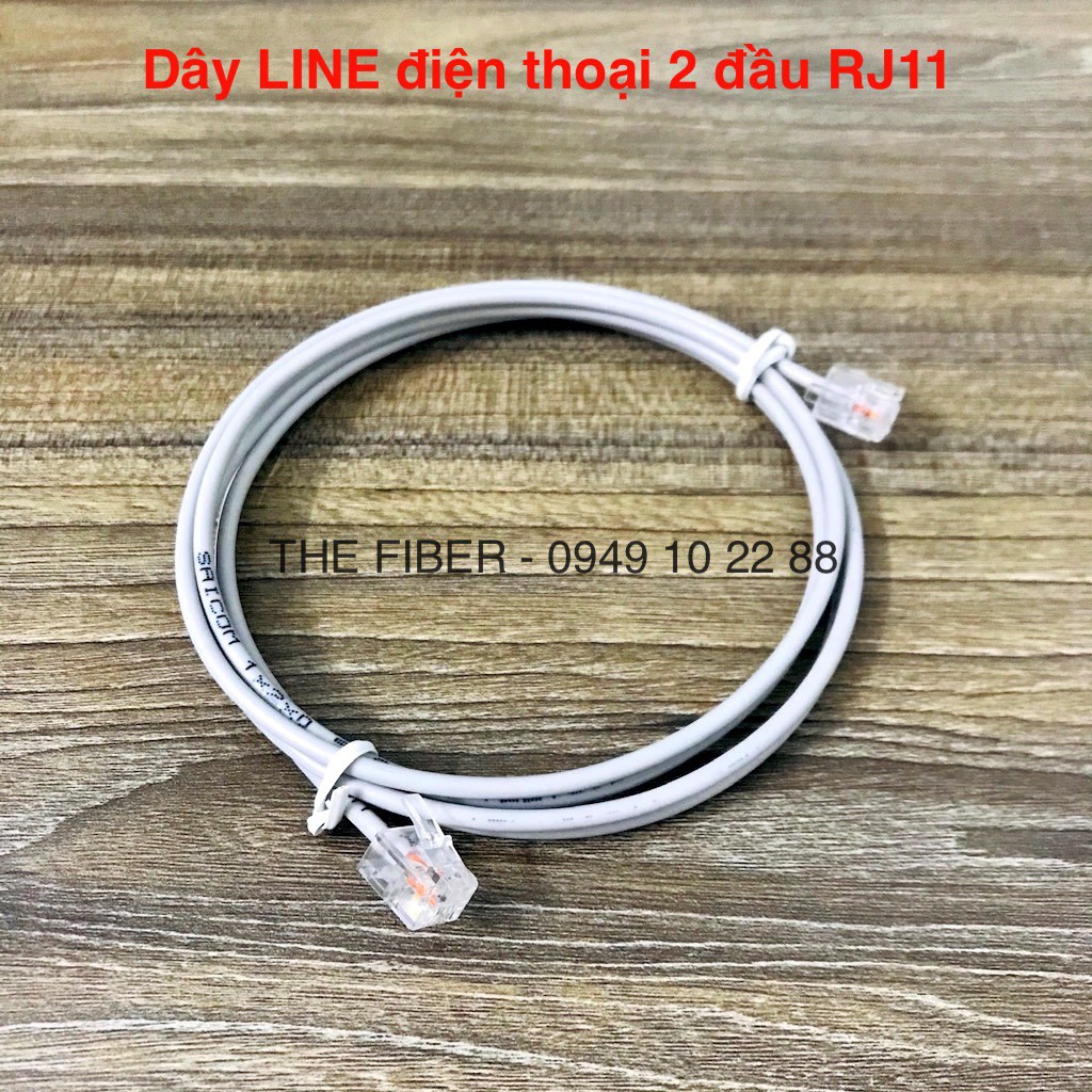 Bộ 5 Dây LINE điện thoại RJ11 bấm sẵn 2 đầu