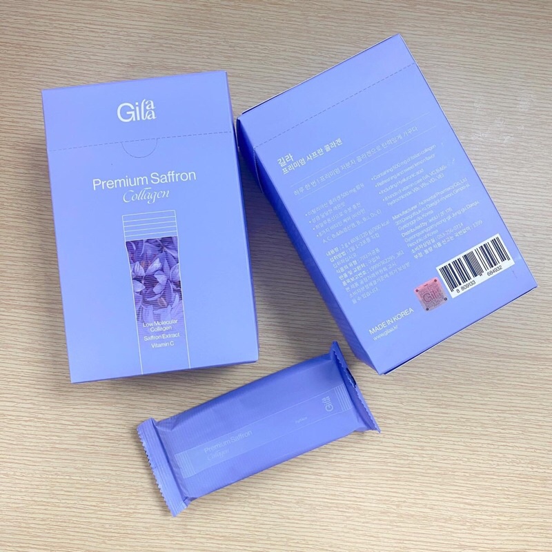[Tặng 10 gói bột]Collagen Cao Cấp Kết Hợp Saffron - Gilaa Premium Saffron Collagen (60 gói x 2g)