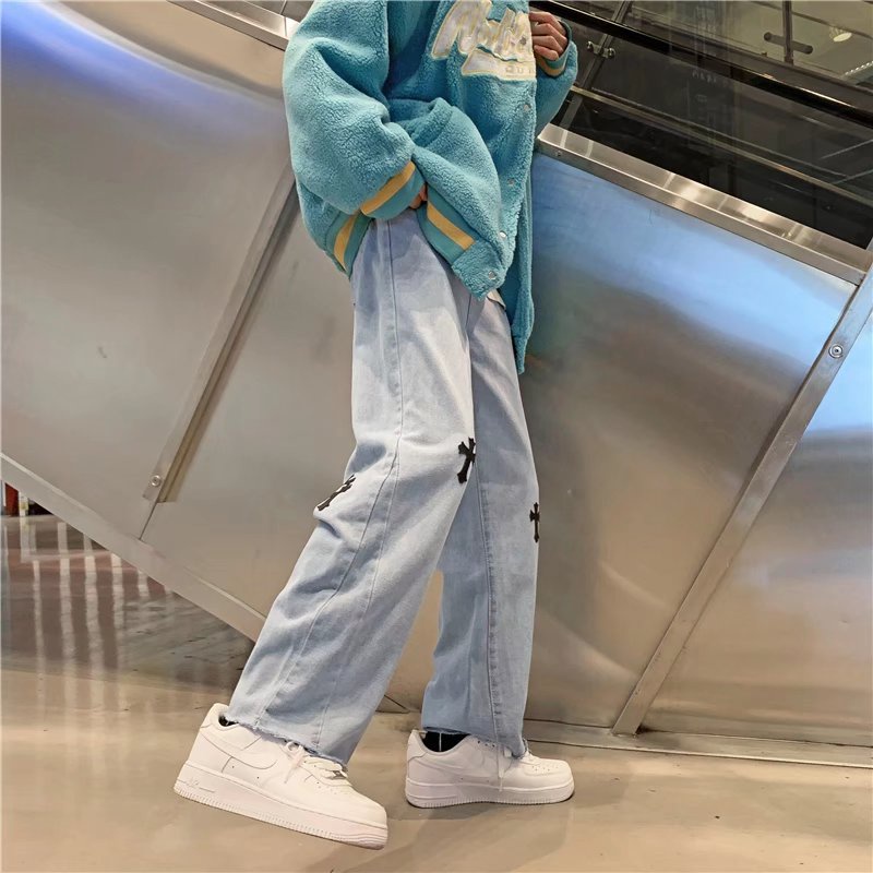 Quần jean ống rộng phong cách Hàn Quốc dành cho nam