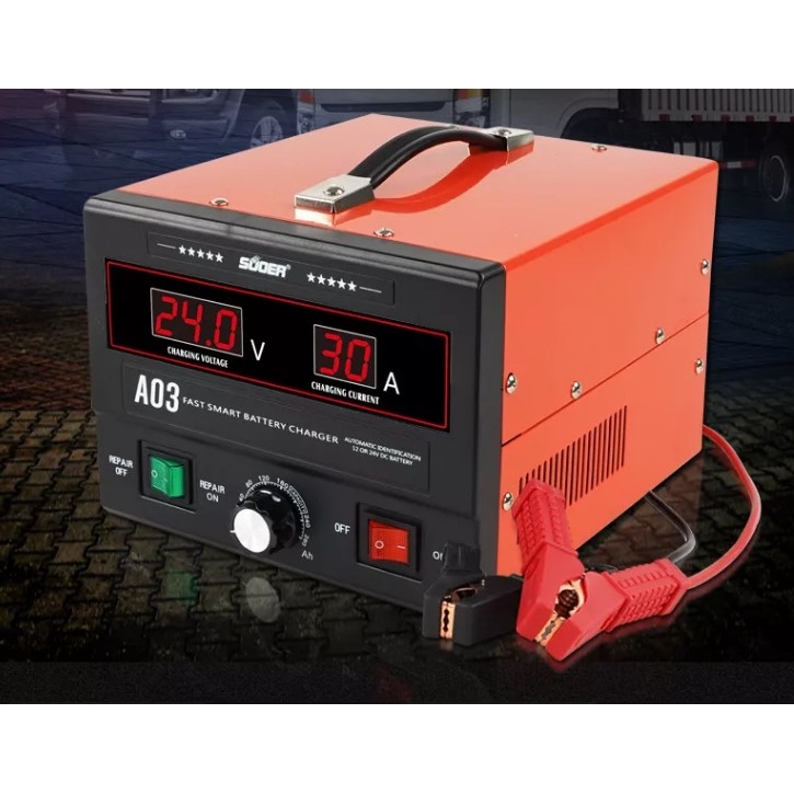 Sạc bình ắc quy nhanh thông minh 12V 24V-2Ah -400Ah -MÁY NẠP ẮC QUY 12V-24V-SUOER