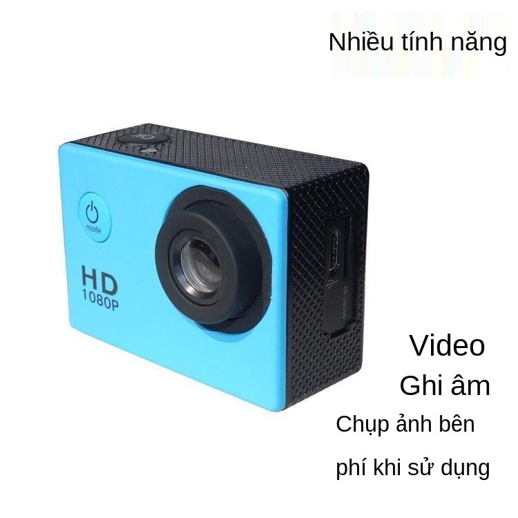 Camera thể thao có màn hình hiển thị 2 inch ghi video đi xe máy đội mũ bảo hiểm chống nước lặn ống thở du lịch dưới