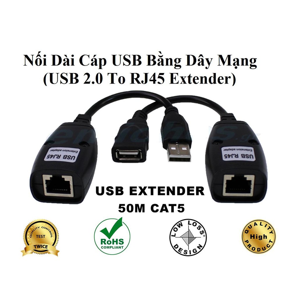 USB Extender 50M - Bộ Nối Dài Cáp USB bằng Dây LAN