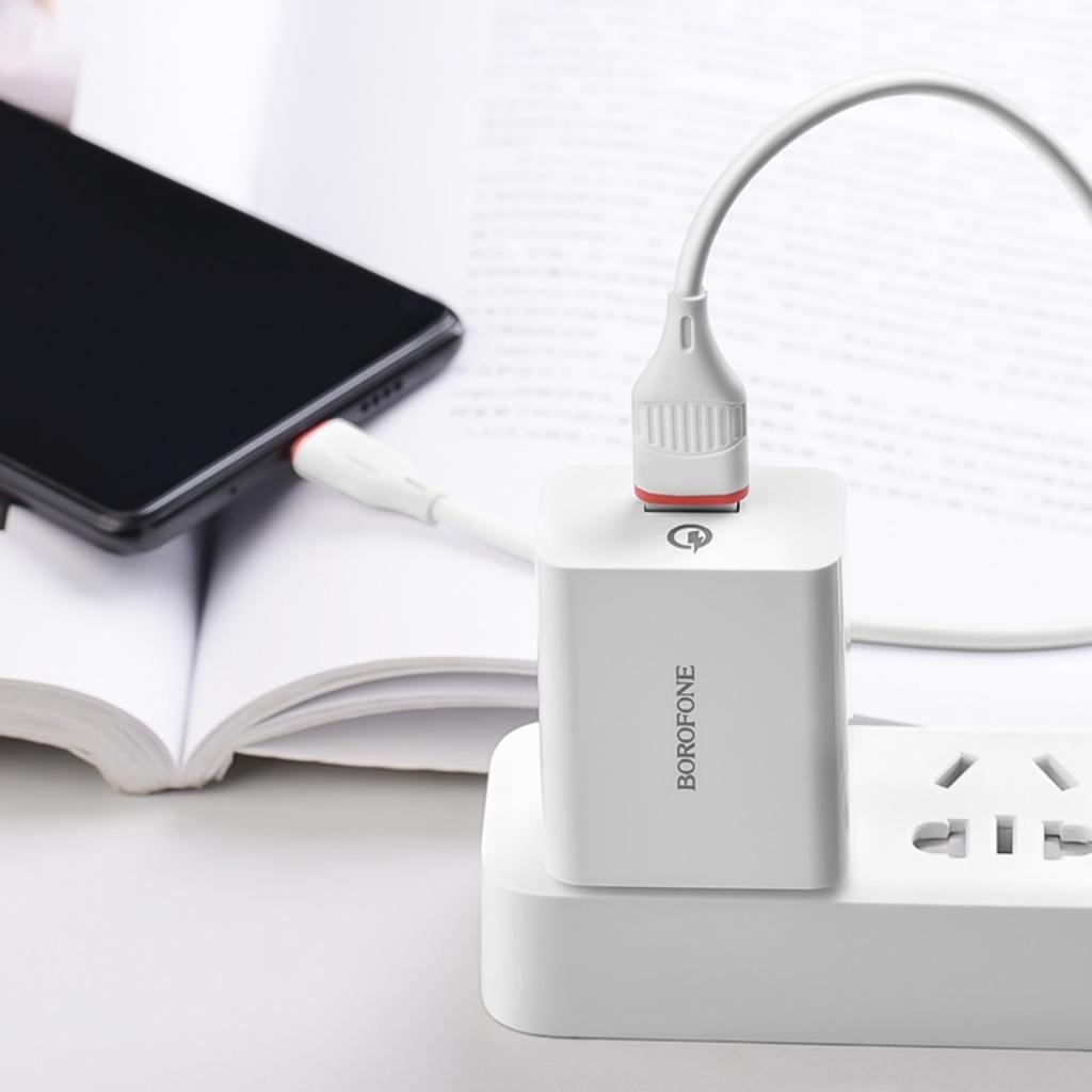 Củ sạc nhanh ip samsung xiaomi chính hãng Borofone BA20 - Cốc cục sạc nhanh cho dòng máy điện thoại