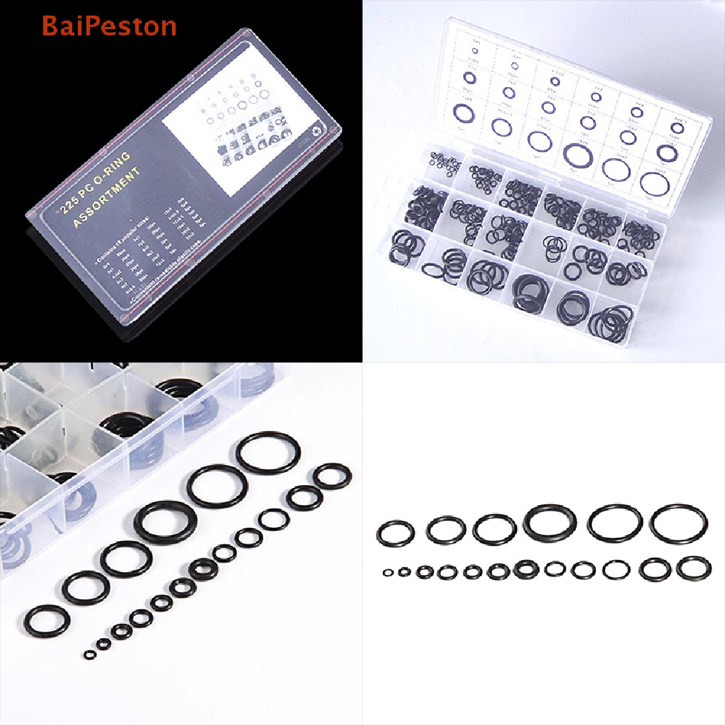 Set 225 Vòng Đệm Cao Su Đen Hình Chữ O Cho Xe Hơi