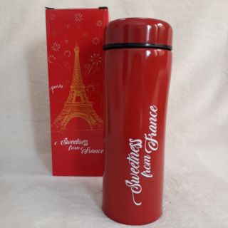 (HÌNH THẬT) Bình Nước Giữ Nhiệt Inox Lõi Sứ 300Ml - bình sứ đựng nước giữ nhiệt màu đỏ quà tặng tết