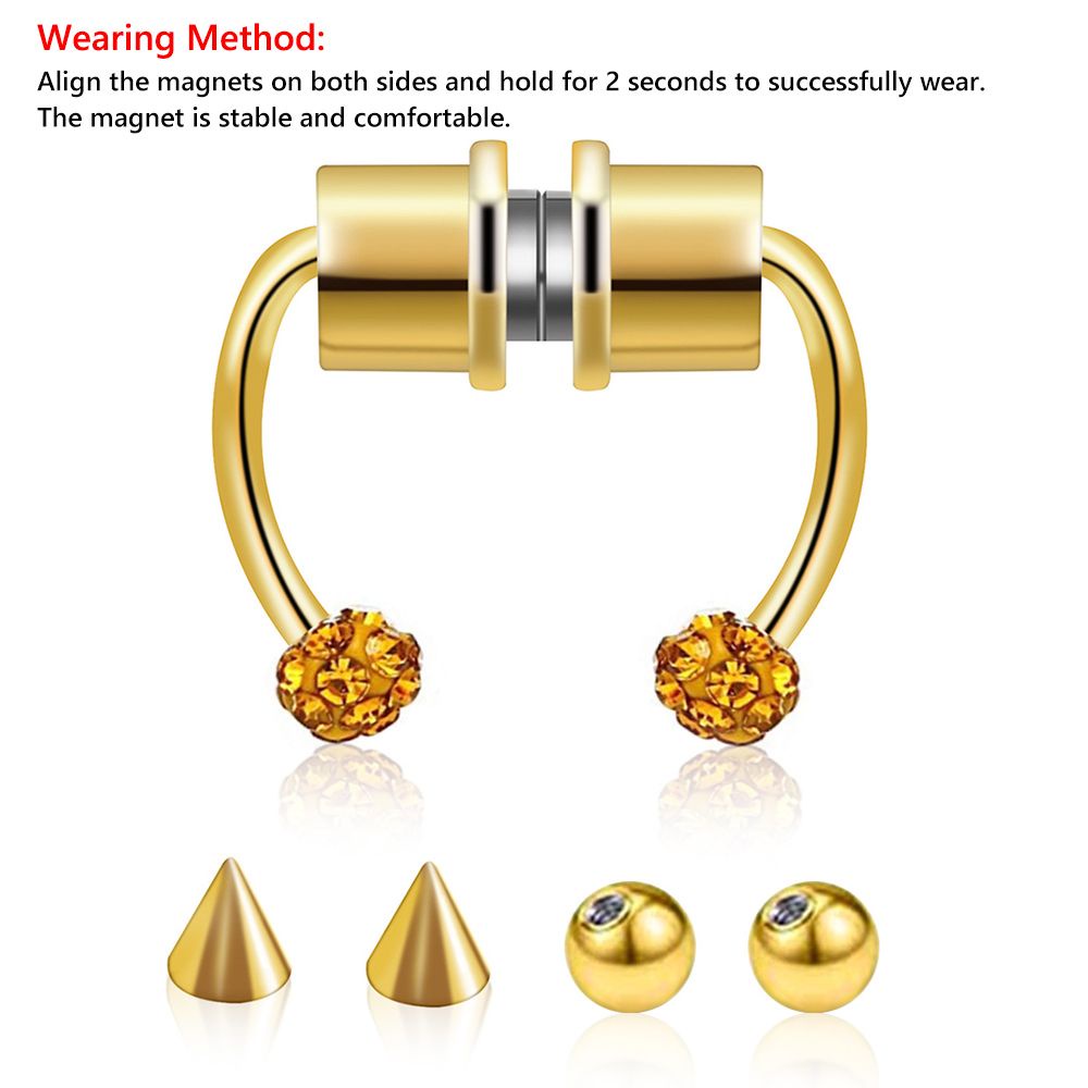 Khuyên Mũi Bằng Thép Không Gỉ 316L Từ Tính Không Cần Xỏ Khuyên Mũi Thời Trang Dành Cho Nữ