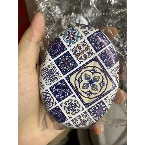 Gương thổ cẩm mi ni cầm tay