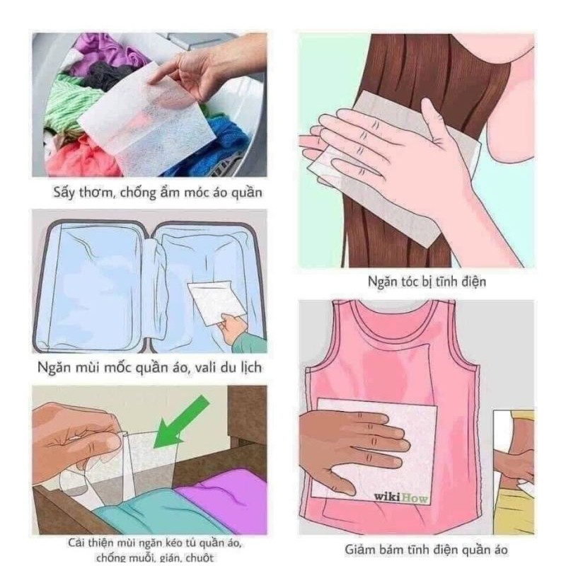 Giấy thơm quần áo Bounce Mỹ Kèm Hướng dẫn sử dụng