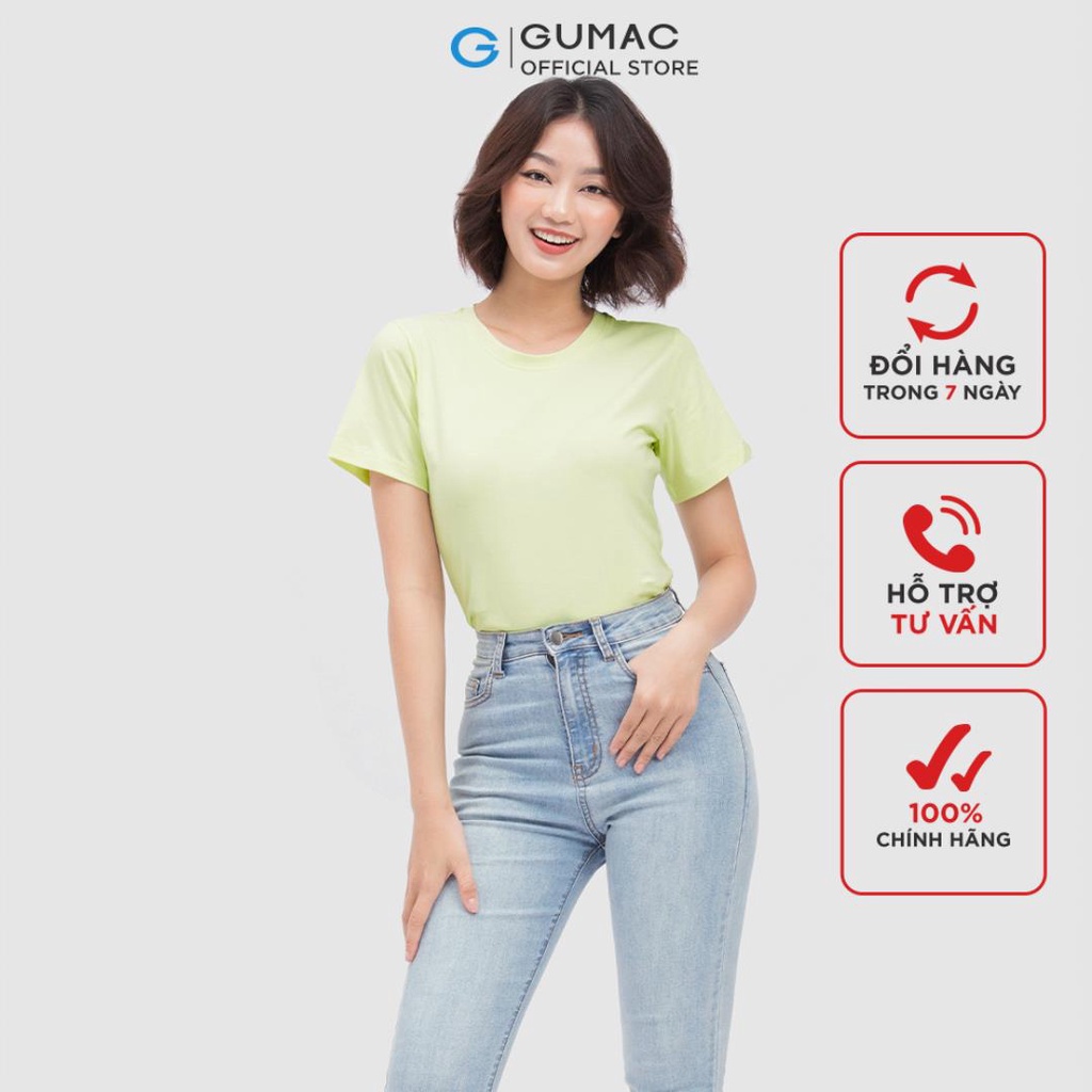 [Mã WABRGUM giảm 10% tối đa 30K đơn 99K] Áo thun cổ tròn thời trang GUMAC ATC04002