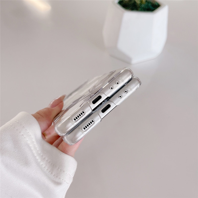 Ốp Điện Thoại PC Cứng Trong Suốt Chống Sốc Hình Hoa Tulip Cho Samsung Galaxy Z Flip 3 5G Z Flip3 Zflip3 Samsung Z Flip3