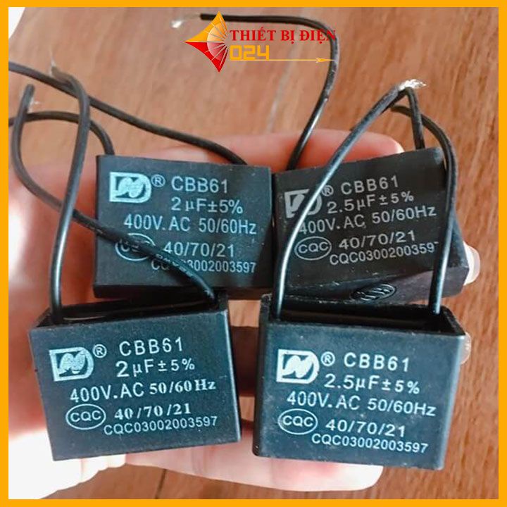 Tụ quạt 450V.AC 1uf-1,5uf -2uf-2,2uf-2,5uf-3uf-4uf-5uf
