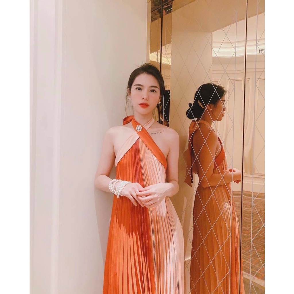 Đầm Maxi Phi Lụa Phối Màu Đi Biển Du Lịch Chụp Ảnh Sống Ảo Bin Sports MA019-3