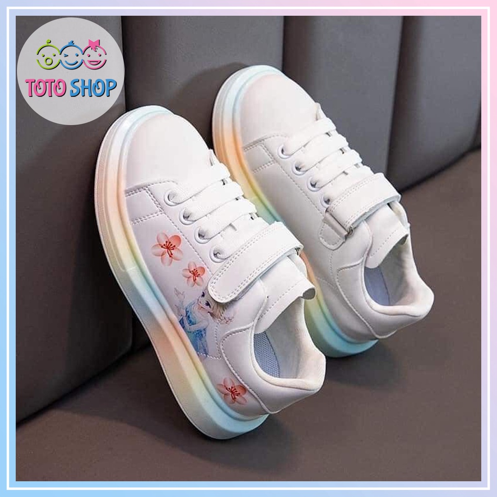 Giày SNEAKER hình công chúa, giày thể thao hình Elsa phối nhiều màu cho bé gái