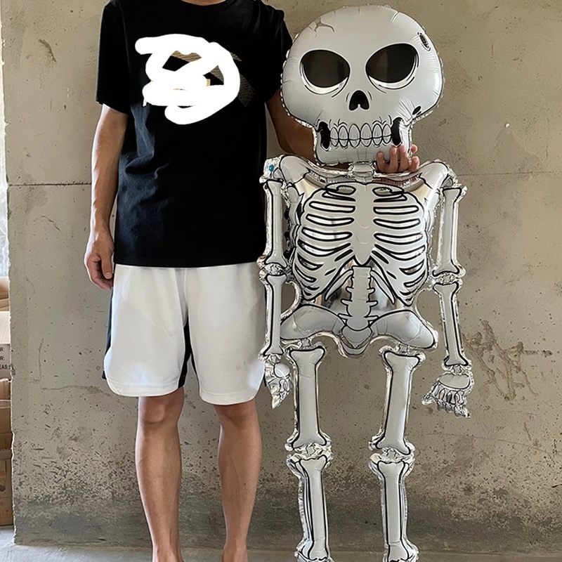 Bong Bóng Hình Đầu Lâu Đáng Sợ Kích Thước 86x158cm Trang Trí Tiệc Halloween